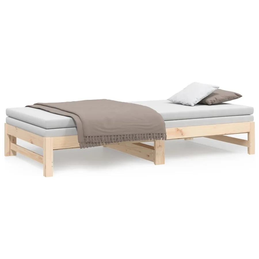 Lit coulissant sans matelas 2x(90x200) cm Bois de pin massif - 5