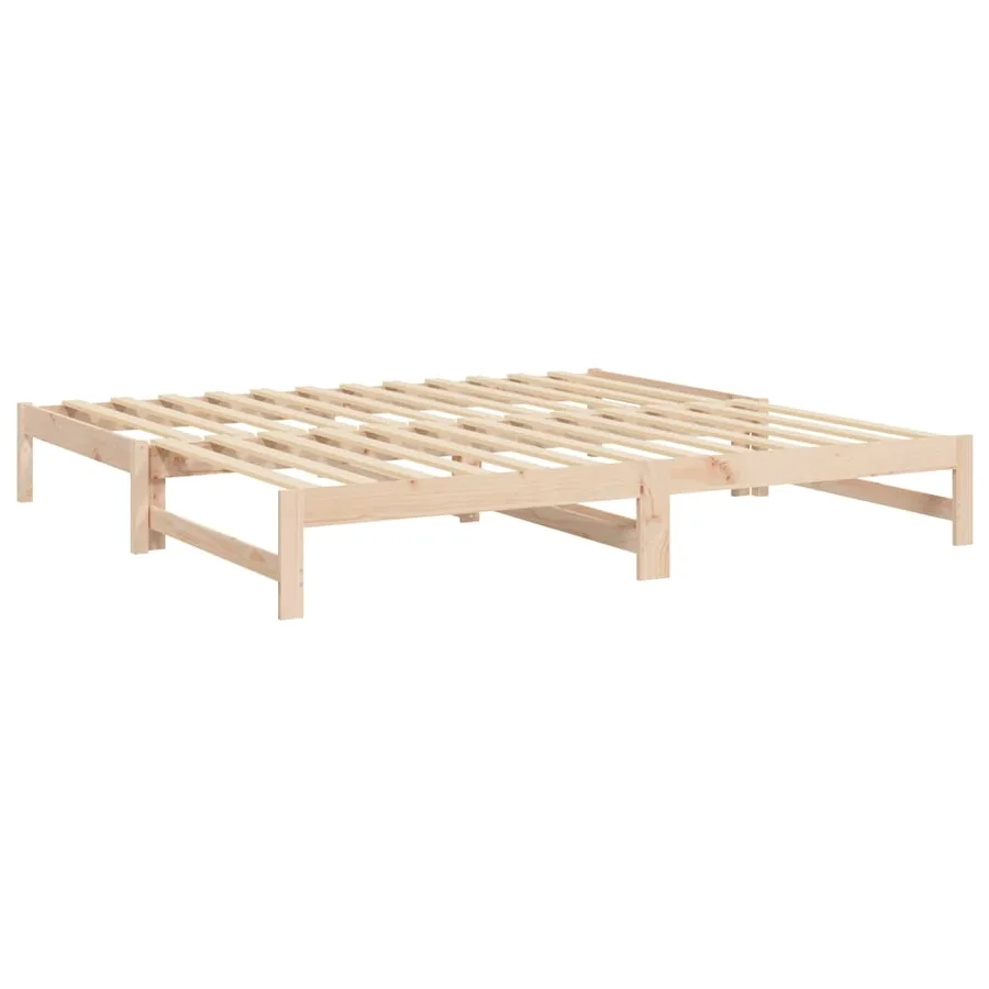 Lit coulissant sans matelas 2x(90x200) cm Bois de pin massif - 7