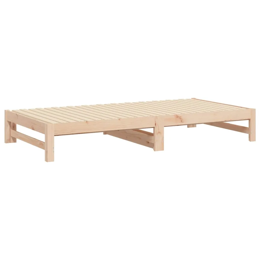 Lit coulissant sans matelas 2x(90x200) cm Bois de pin massif - 8
