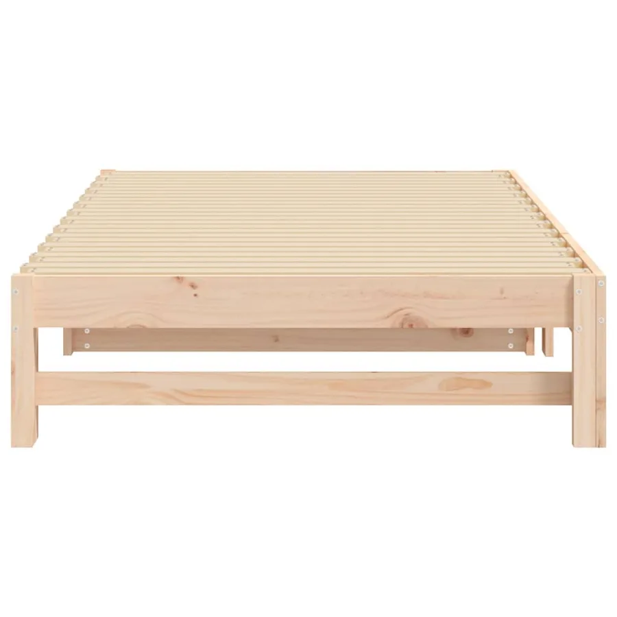 Lit coulissant sans matelas 2x(90x200) cm Bois de pin massif - 9