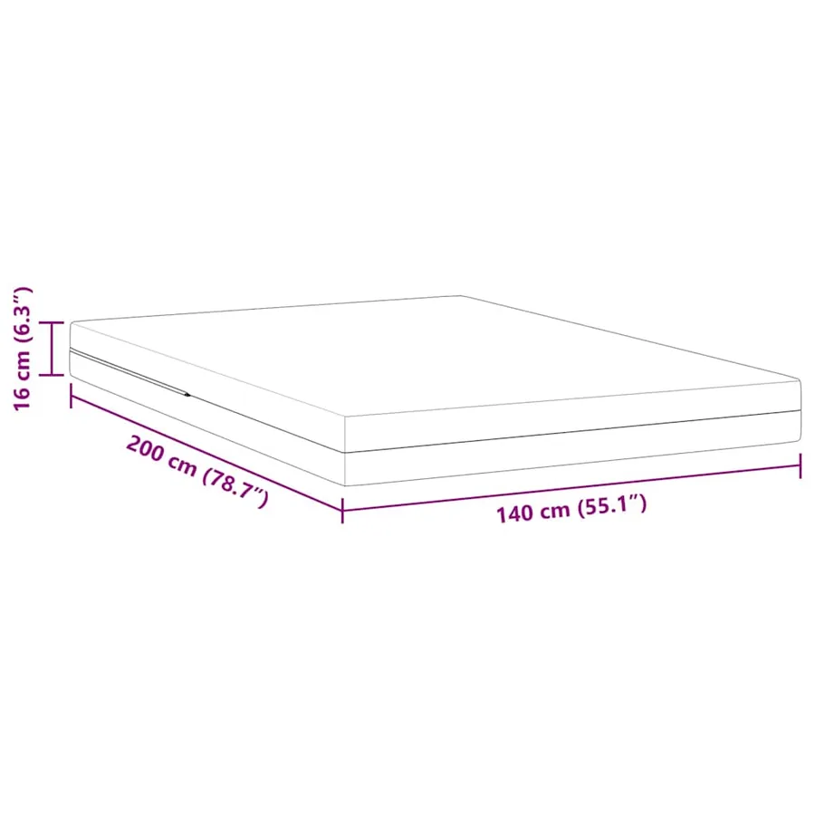 Matelas Moyennement ferme 140 x 200 cm Blanc - 12