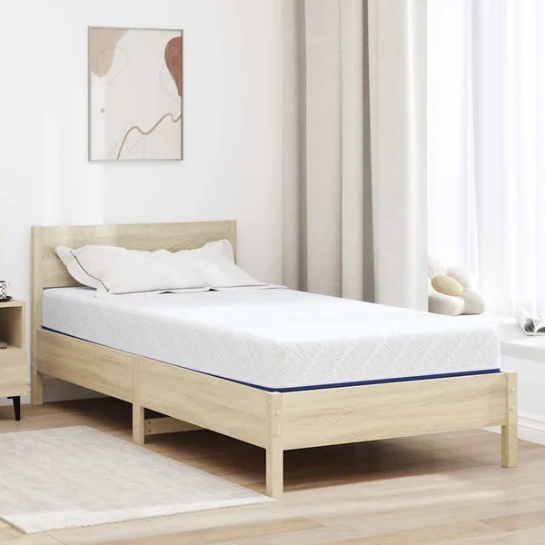 Matelas Blanc et Bleu 100 x 200 cm Tissu jacquard
