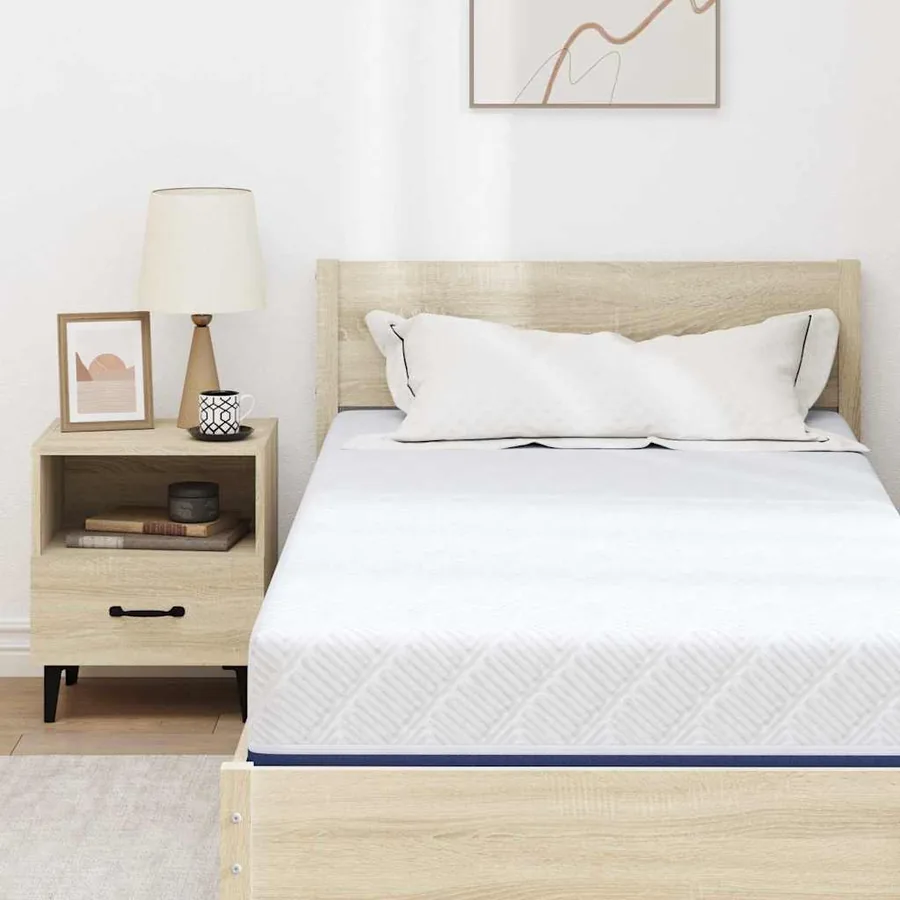 Matelas Blanc et Bleu 100 x 200 cm Tissu jacquard - 7