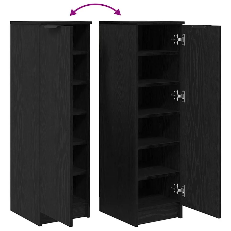 Cabinet à chaussures avec étagère Chêne noir 29,5 x 35 x 101 cm - 10