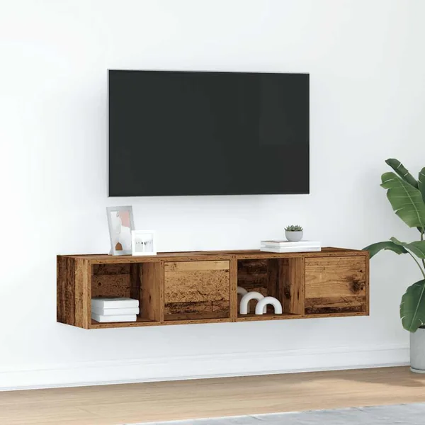 Meubles TV 2 pcs vieux bois 60x31x25,5 cm bois d'ingénierie