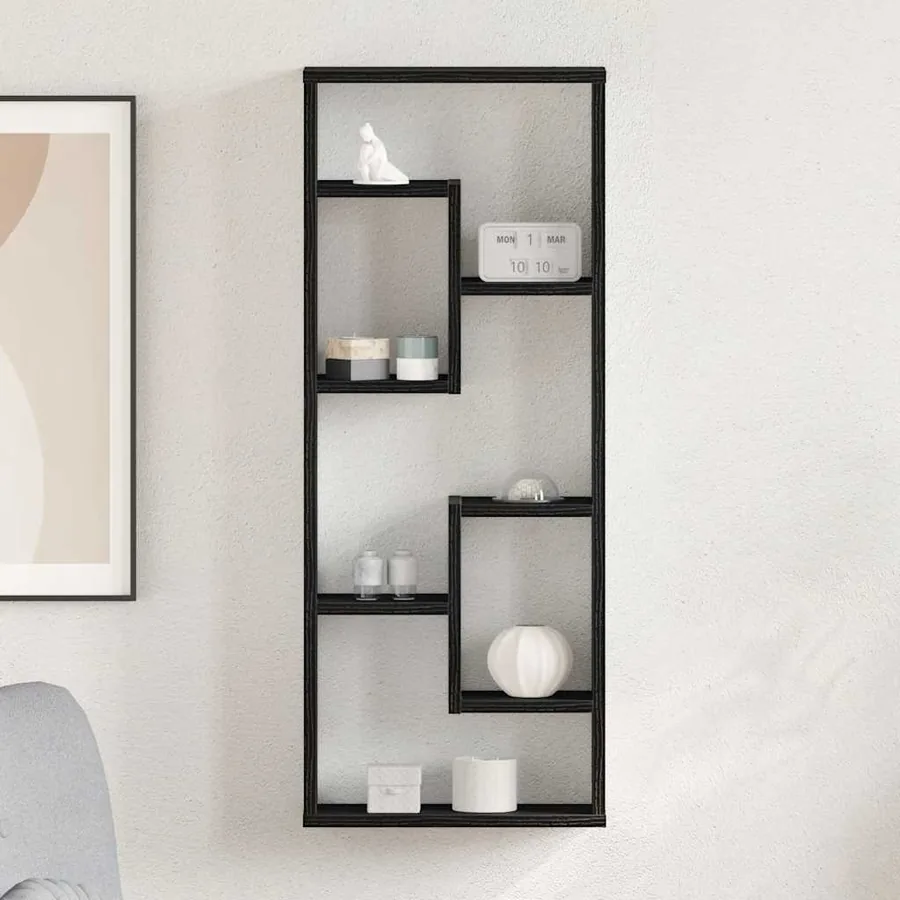 Étagère murale Chêne noir 36x16x90 cm Bois d'ingénierie