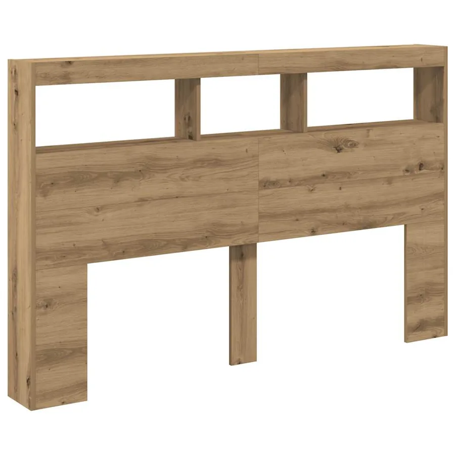 Armoire tête de lit avec LED chêne artisanal 160x17x102 cm - 6