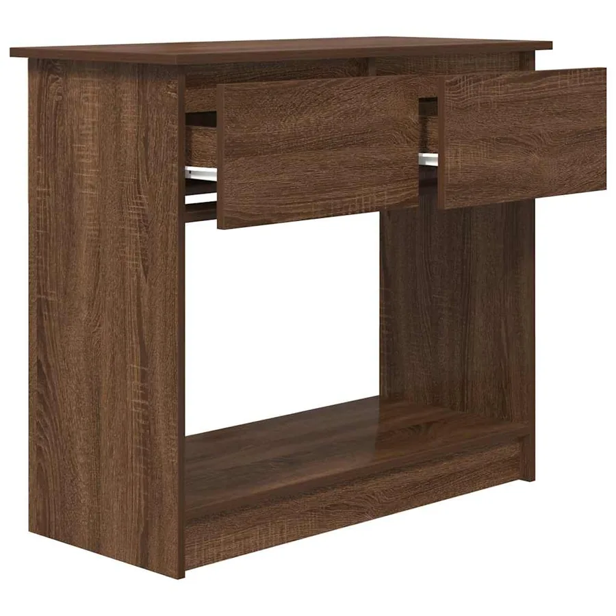 Table console avec tiroirs chêne marron 85,5x38,5x74,5 cm - 5