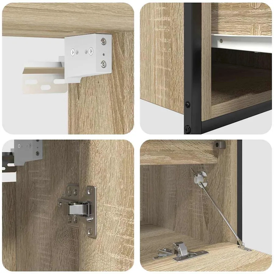 Ensemble de meubles de salle de bain 2 pcs en bois d'ingénierie chêne Sonoma - 6