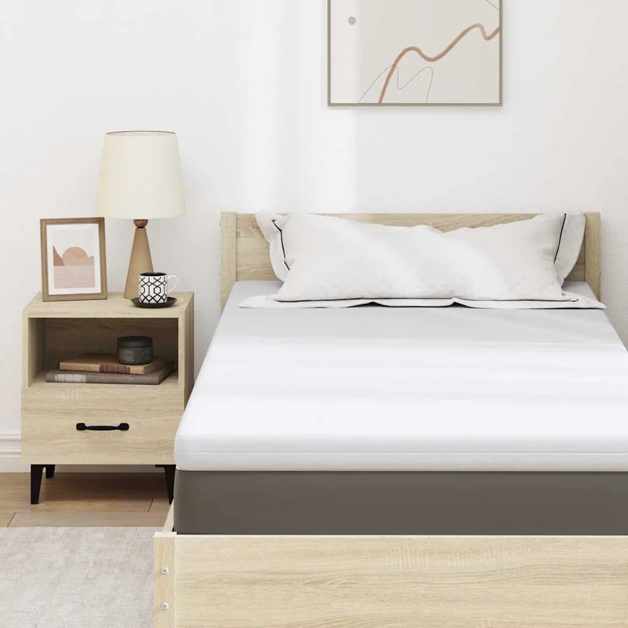 Surmatelas Blanc 90 x 190 cm Tissu jacquard - 7