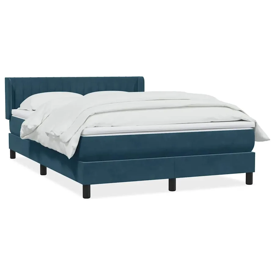 Sommier à lattes de lit et matelas Bleu foncé 160x220cm Velours - 2