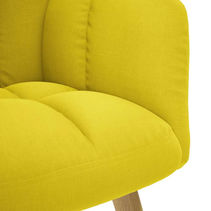 Chaise de relaxation jaune clair tissu - 6