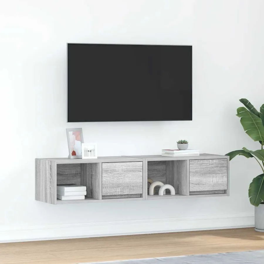 Meubles TV 2 pcs sonoma gris 60x31x25,5 cm bois d'ingénierie