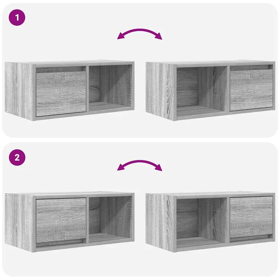 Meubles TV 2 pcs sonoma gris 60x31x25,5 cm bois d'ingénierie - 10