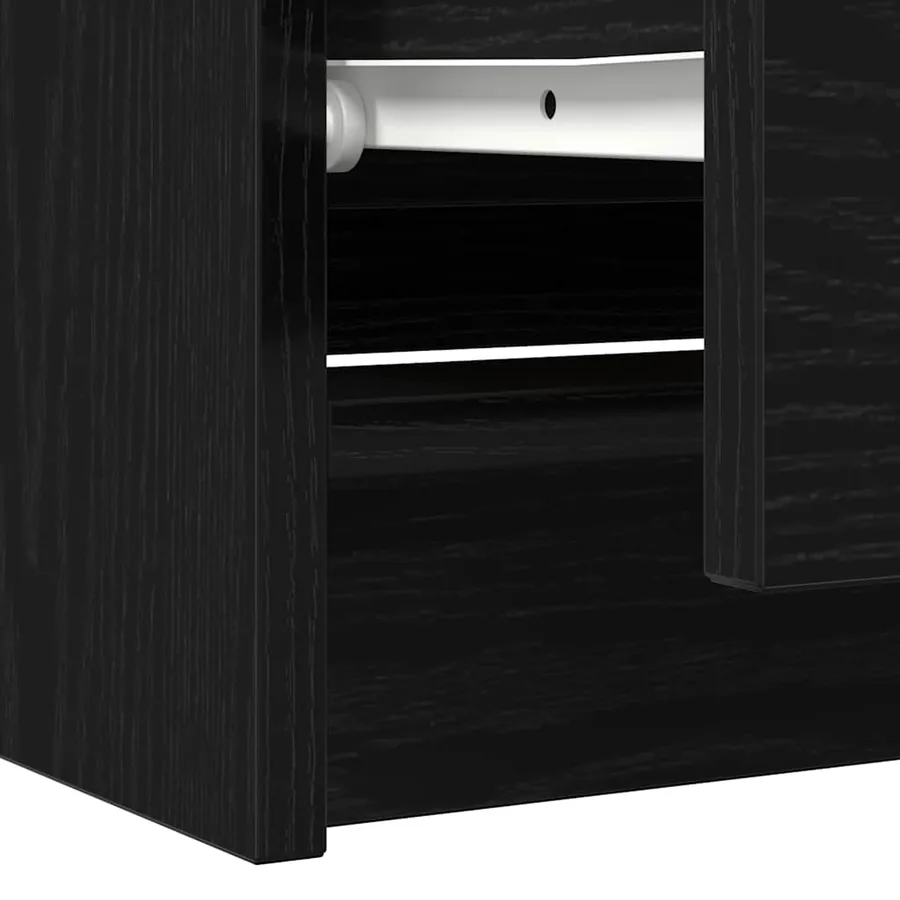 Meuble TV noir 100x35x54 cm bois d'ingénierie - 10