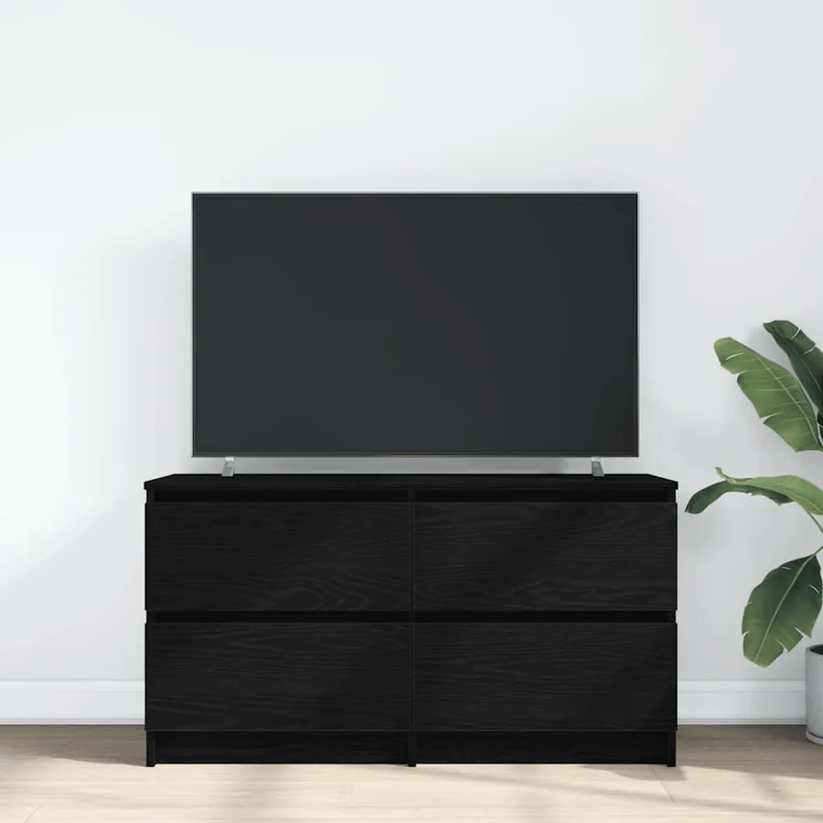 Meuble TV noir 100x35x54 cm bois d'ingénierie - 3