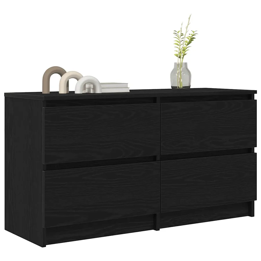 Meuble TV noir 100x35x54 cm bois d'ingénierie - 4