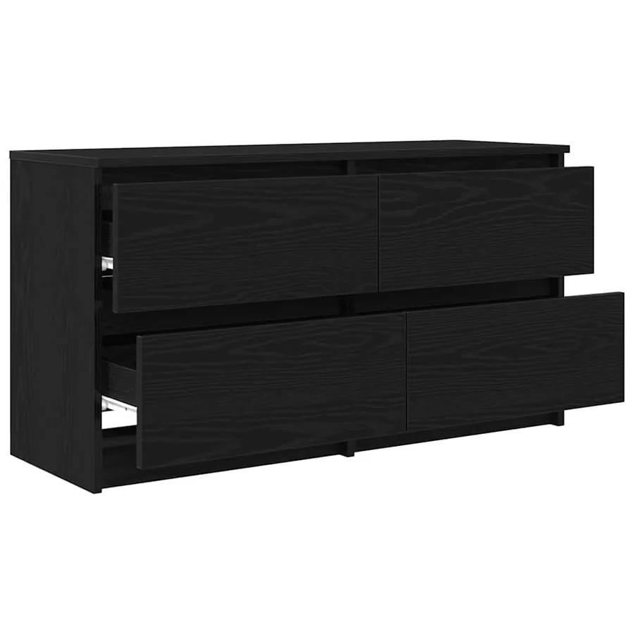Meuble TV noir 100x35x54 cm bois d'ingénierie - 5