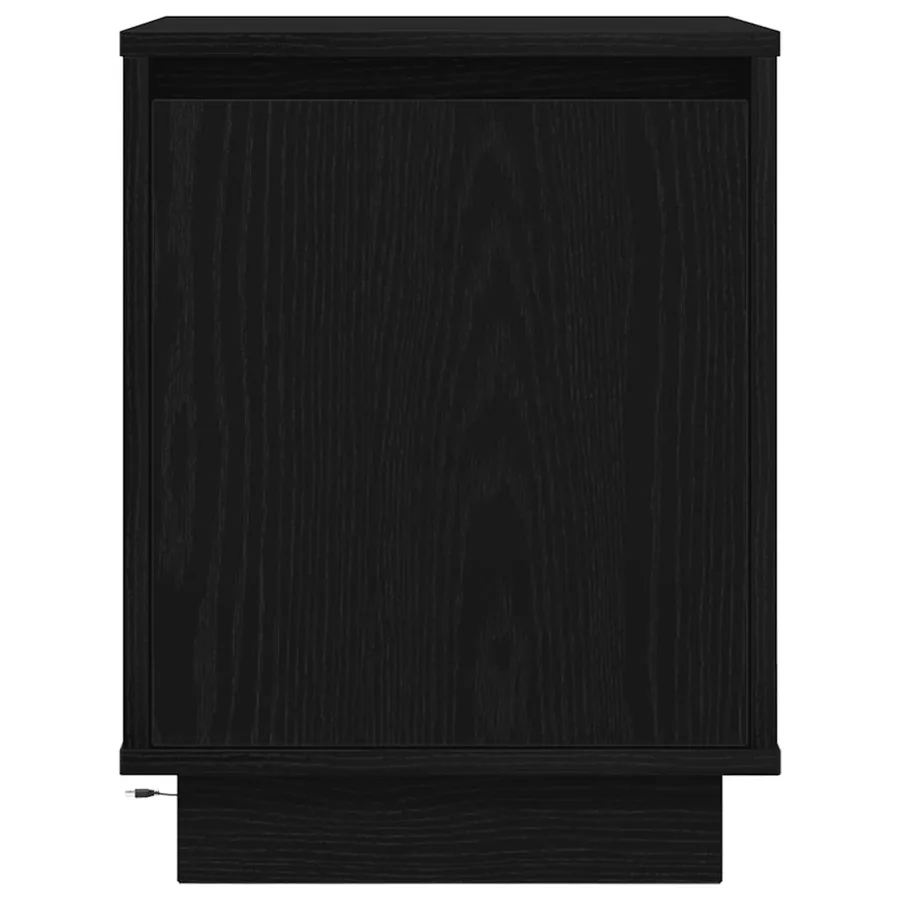 Tables de chevet avec lumières LED 2 pcs noir 38x34x50 cm - 9