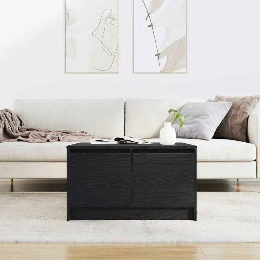 Table basse avec tiroirs chêne noir 70,5x70x40 cm - 3