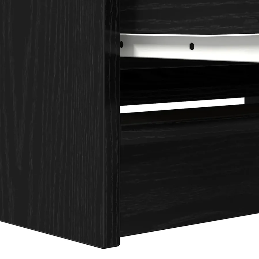 Meuble TV noir 80x35x54 cm bois d'ingénierie - 10
