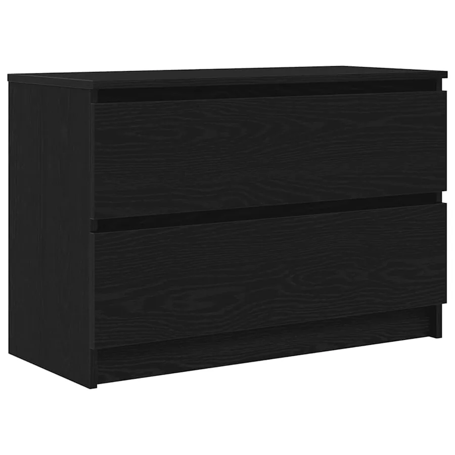 Meuble TV noir 80x35x54 cm bois d'ingénierie - 2