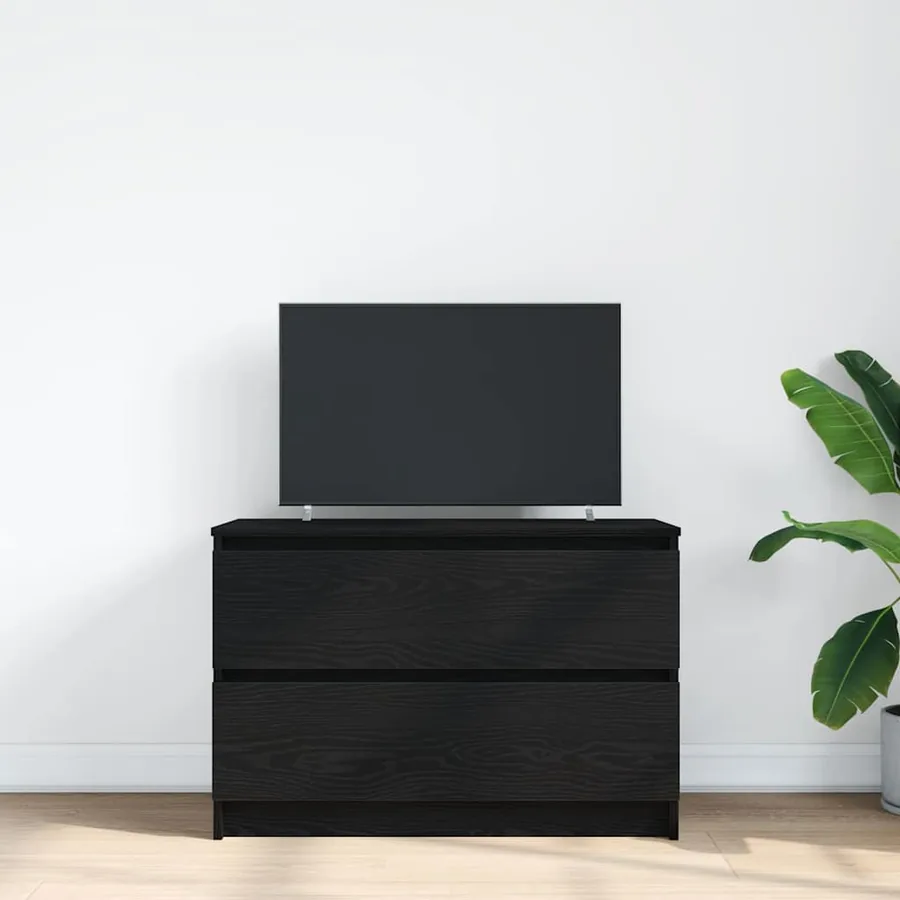 Meuble TV noir 80x35x54 cm bois d'ingénierie - 3