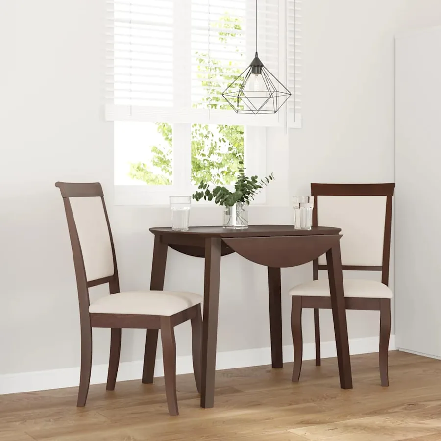 Chaises à manger coussins 2 pcs marron bois massif caoutchouc