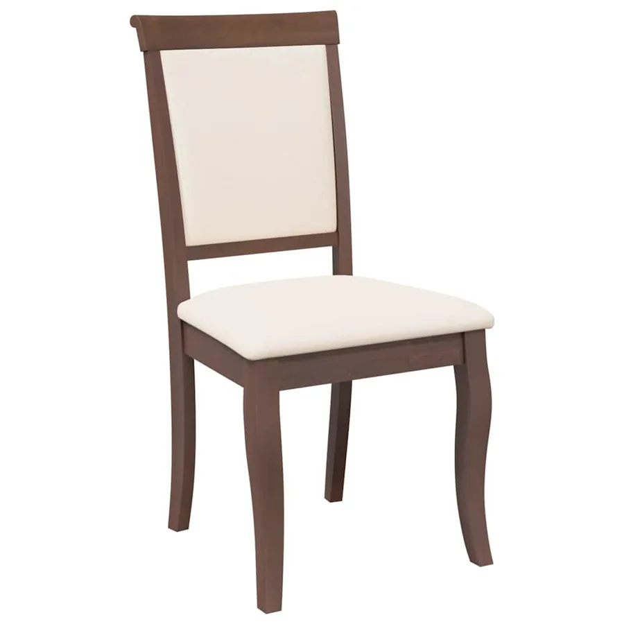Chaises à manger coussins 2 pcs marron bois massif caoutchouc - 4