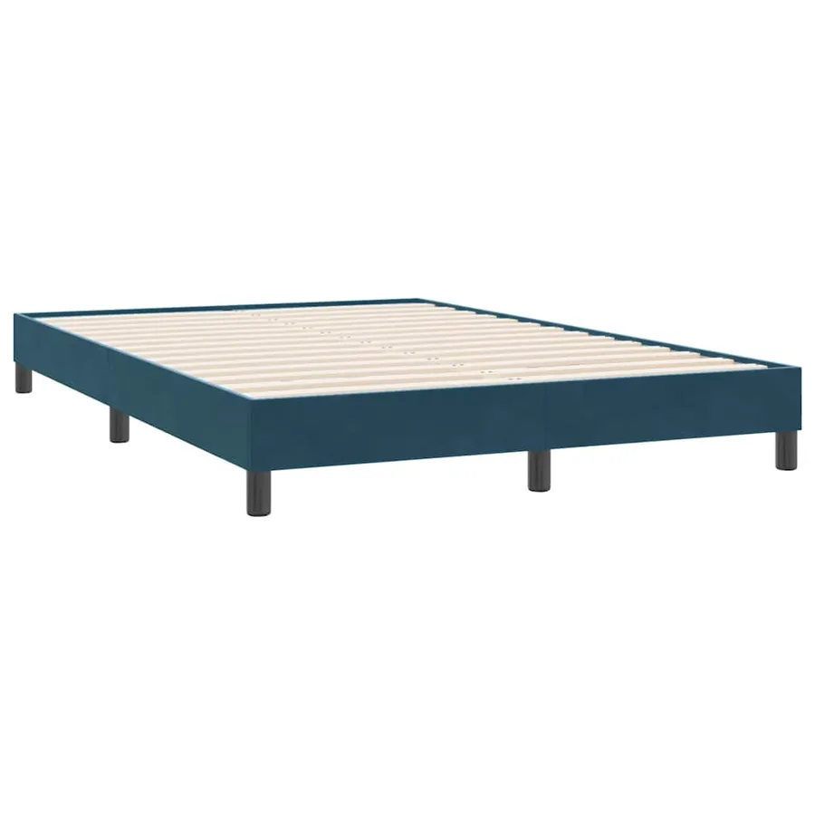 Sommier à lattes de lit et matelas Bleu foncé 160x220cm Velours - 5