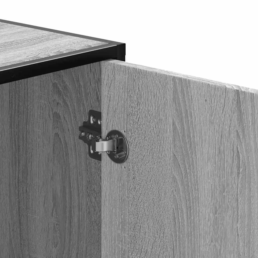 Banc à chaussures sonoma gris bois d'ingénierie et métal - 10