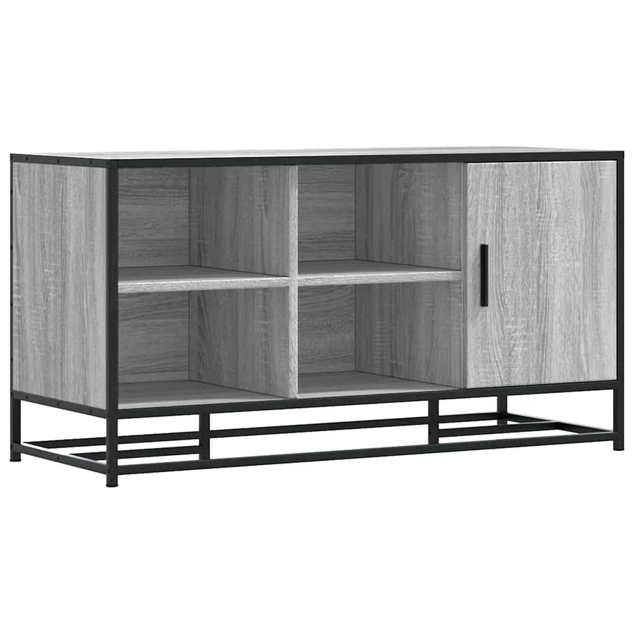 Banc à chaussures sonoma gris bois d'ingénierie et métal - 2
