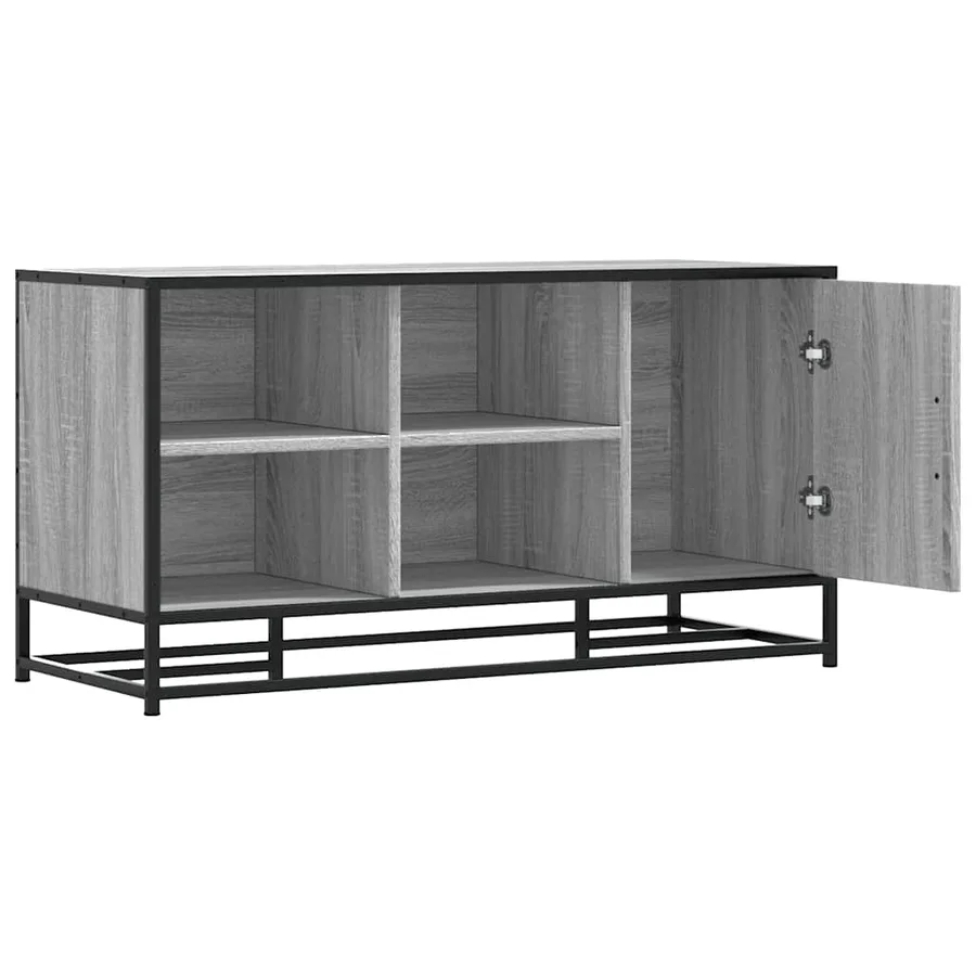 Banc à chaussures sonoma gris bois d'ingénierie et métal - 5