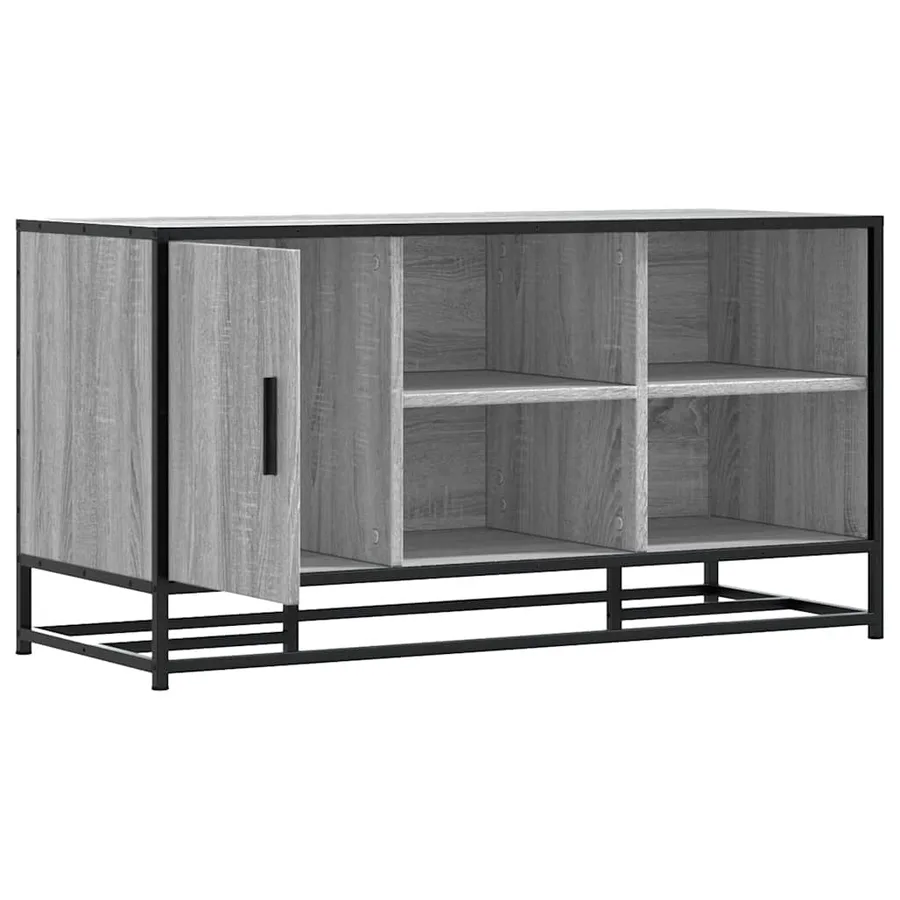 Banc à chaussures sonoma gris bois d'ingénierie et métal - 6