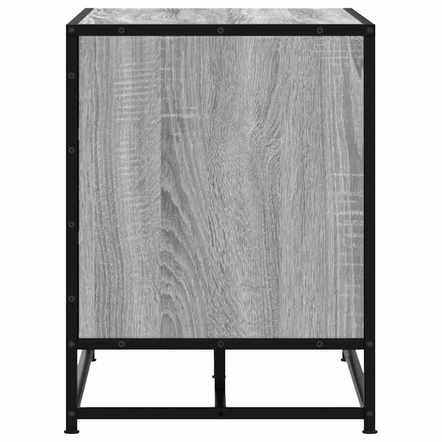 Banc à chaussures sonoma gris bois d'ingénierie et métal - 7