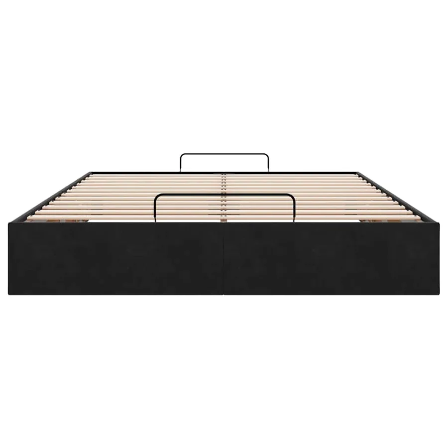 Cadre de lit ottoman sans matelas noir 140x190 cm velours - 7