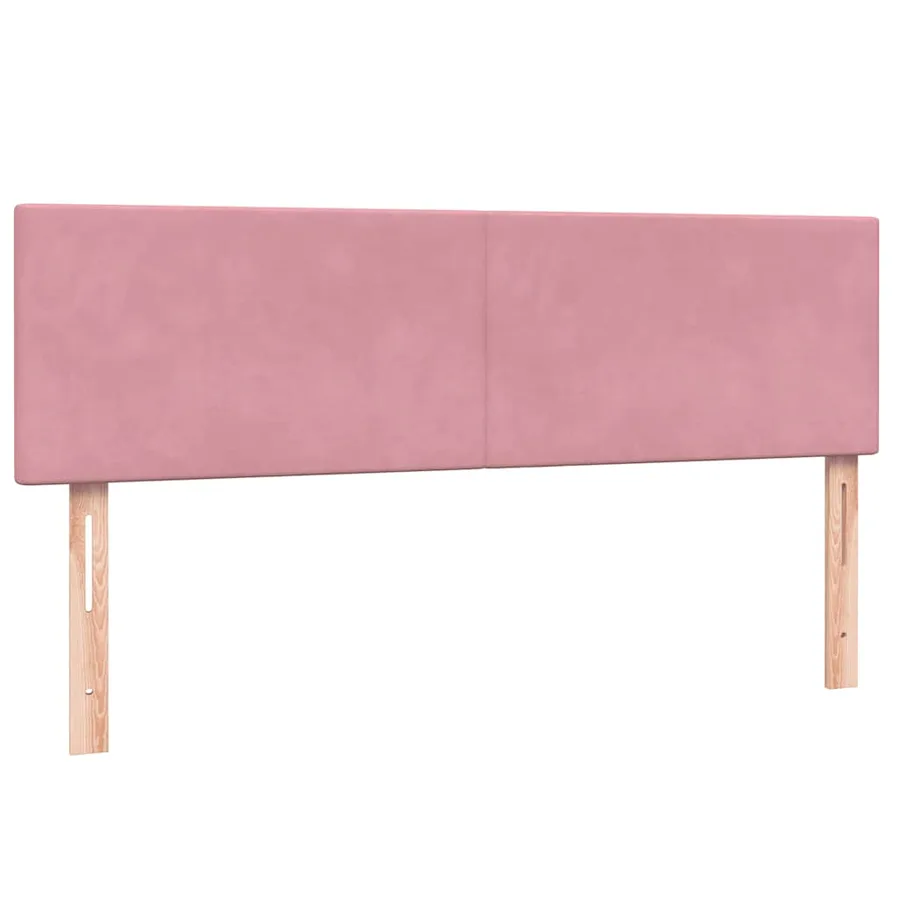 Sommier à lattes de lit avec matelas rose 140x220 cm velours - 6