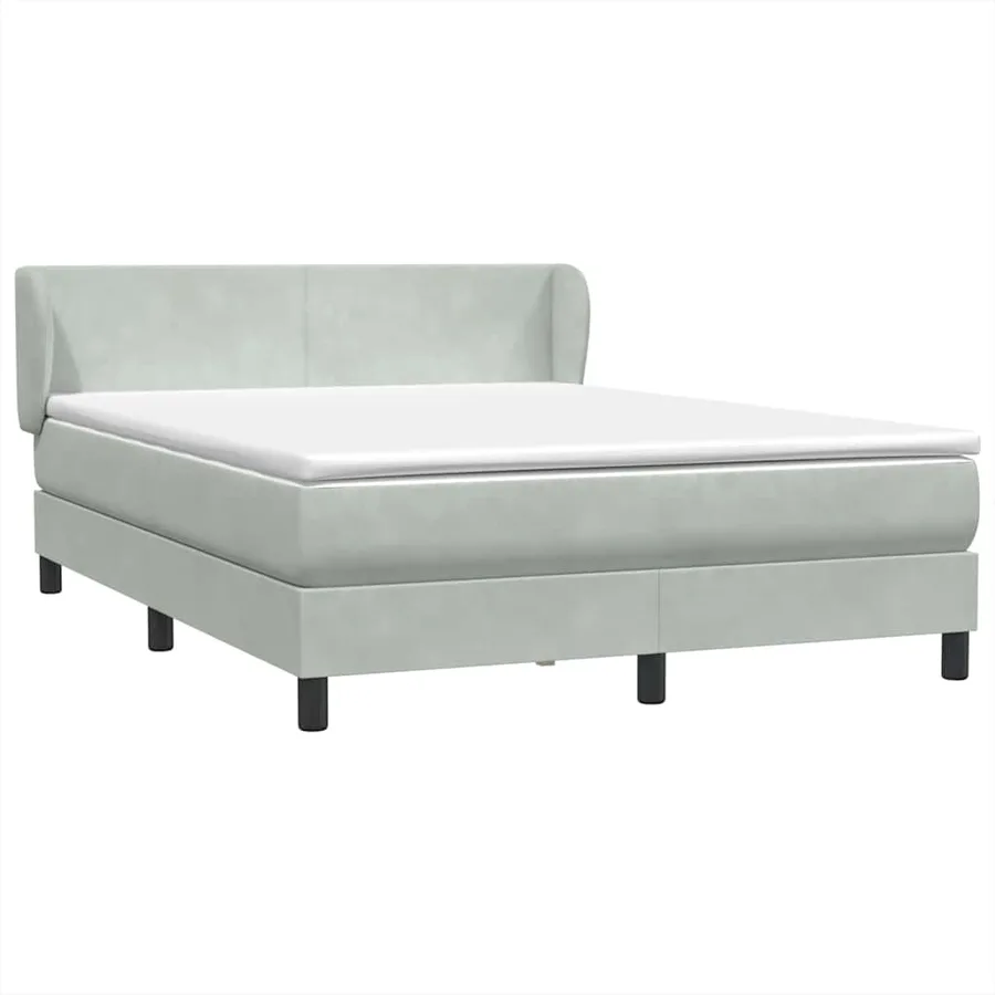Sommier à lattes de lit et matelas gris clair 160x220cm velours - 2