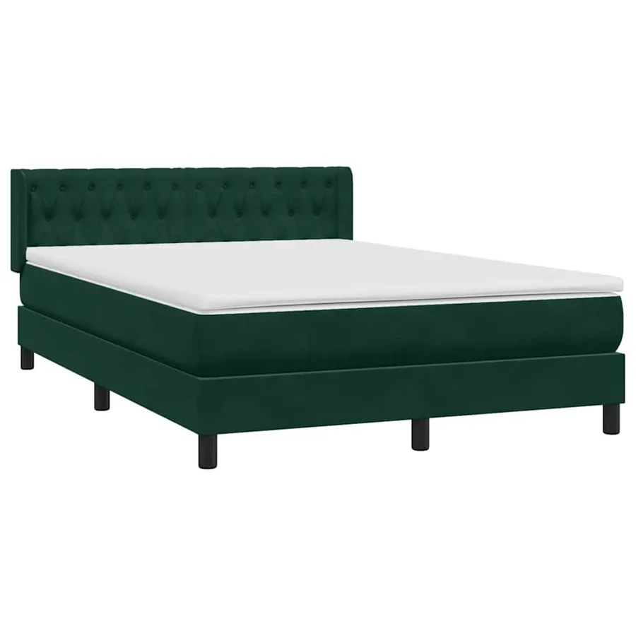 Sommier à lattes de lit et matelas vert foncé 160x220cm velours - 4