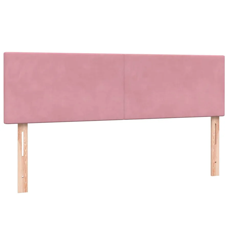 Sommier à lattes de lit avec matelas rose 160x220 cm velours - 7