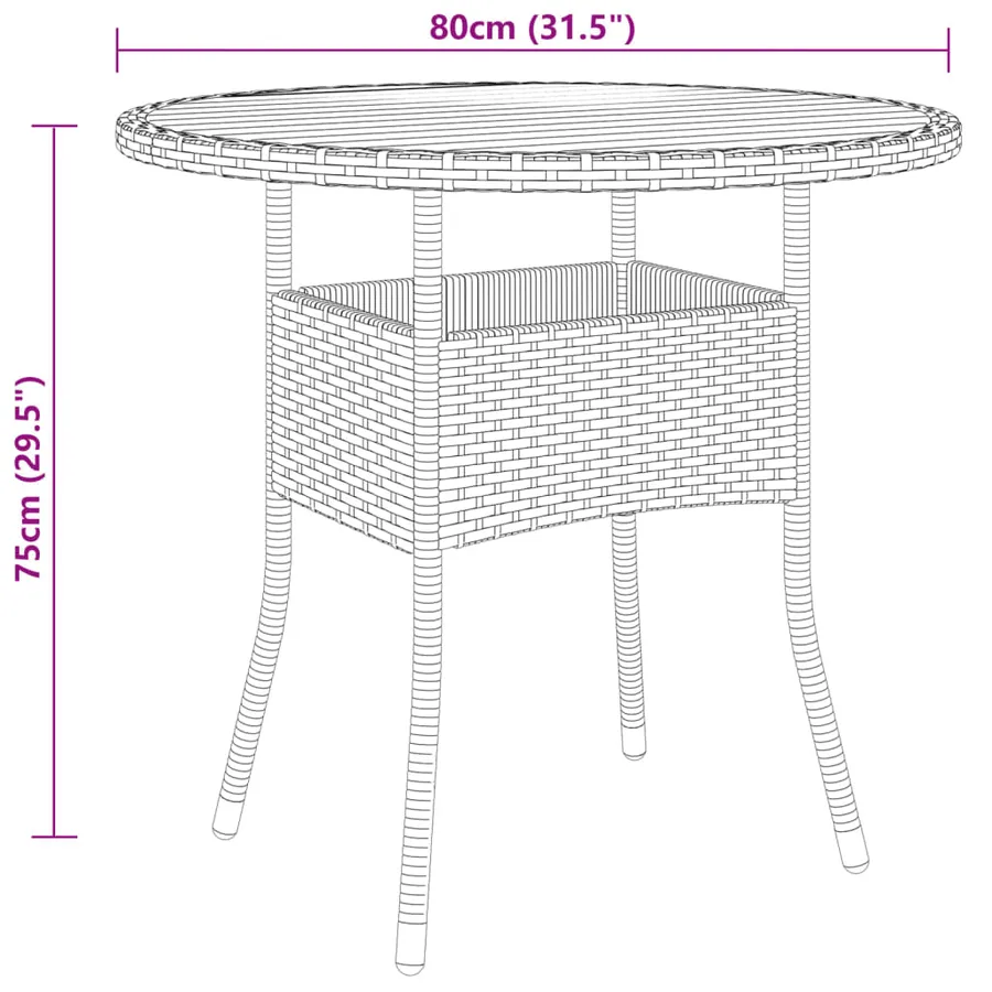 Ensemble de bistro de jardin 3 pcs Résine tressée Noir - 9
