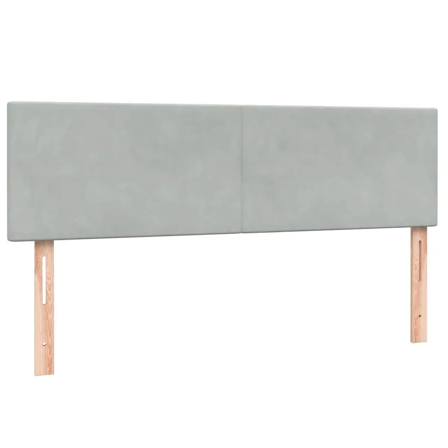 Sommier à lattes de lit et matelas et LED gris clair 160x220cm velours - 7