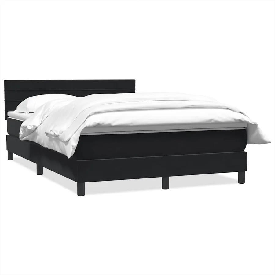 Sommier à lattes de lit avec matelas noir 140x220 cm velours - 2