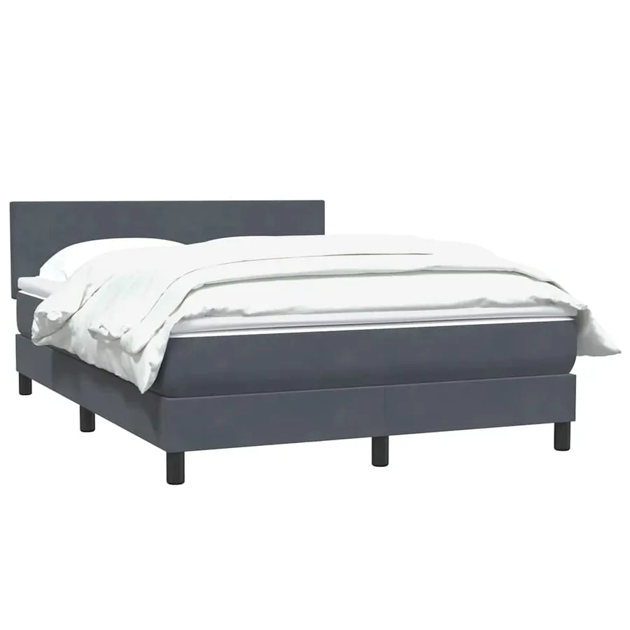 Sommier à lattes de lit et matelas gris foncé 160x220cm velours - 3