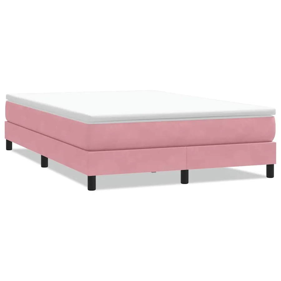 Sommier à lattes de lit sans matelas rose 160x220 cm velours - 2