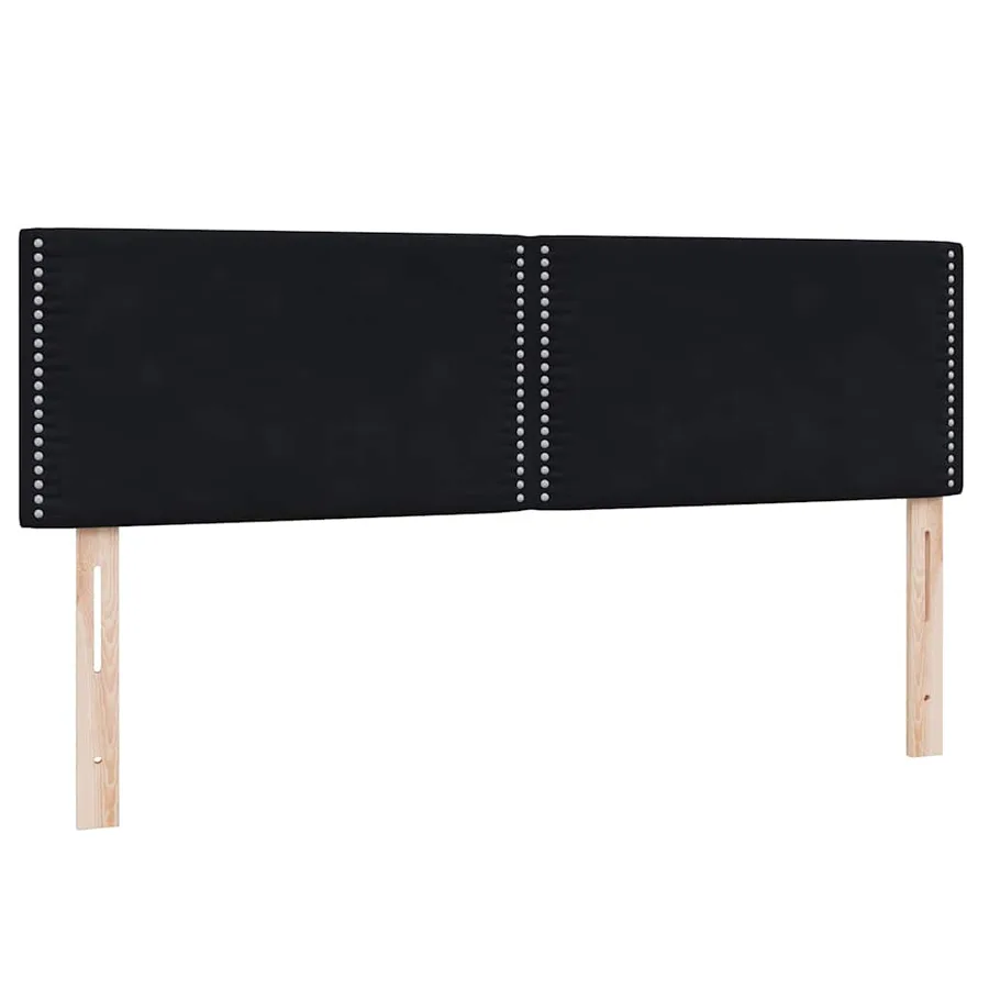 Sommier à lattes de lit avec matelas noir 140x220 cm velours - 7