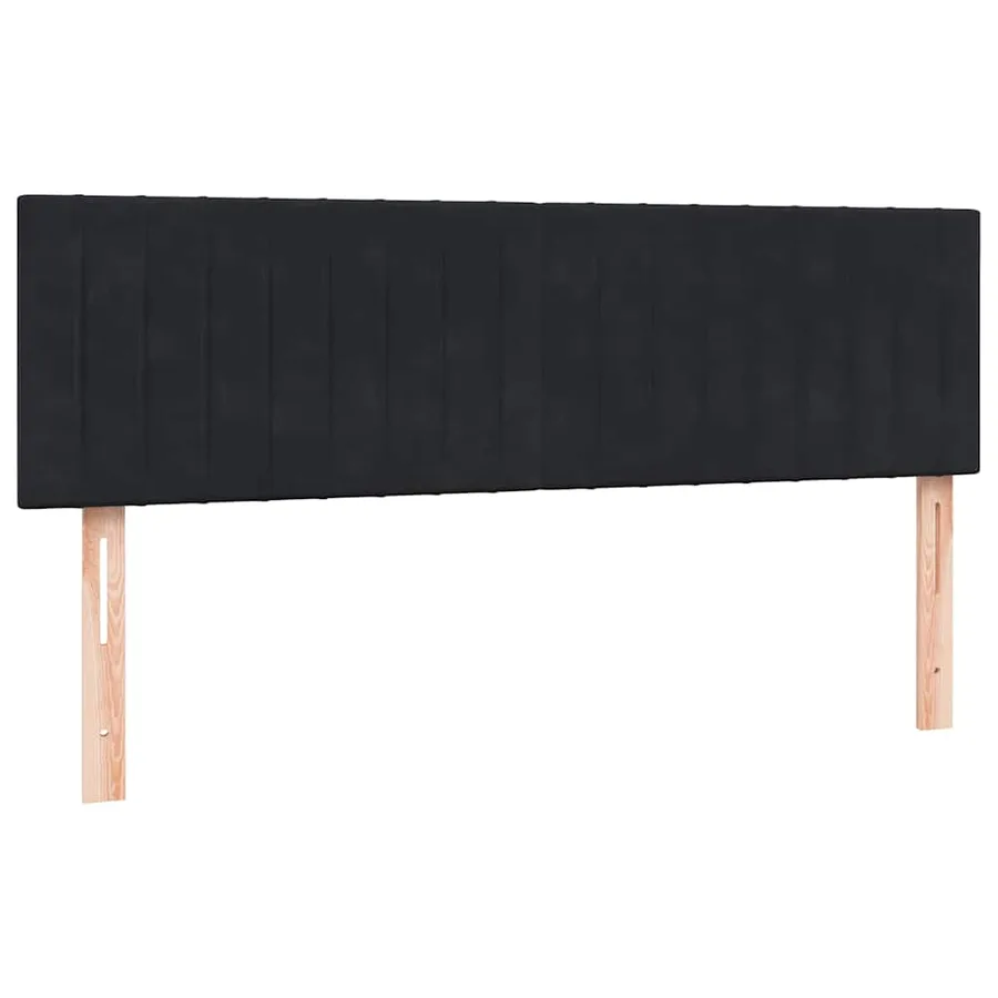 Sommier à lattes de lit avec matelas noir 140x220 cm velours - 5
