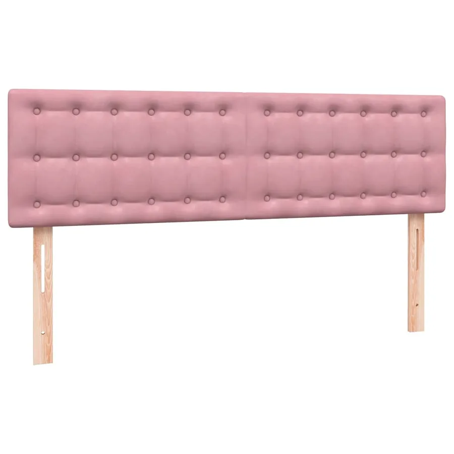 Sommier à lattes de lit avec matelas rose 140x220 cm velours - 6