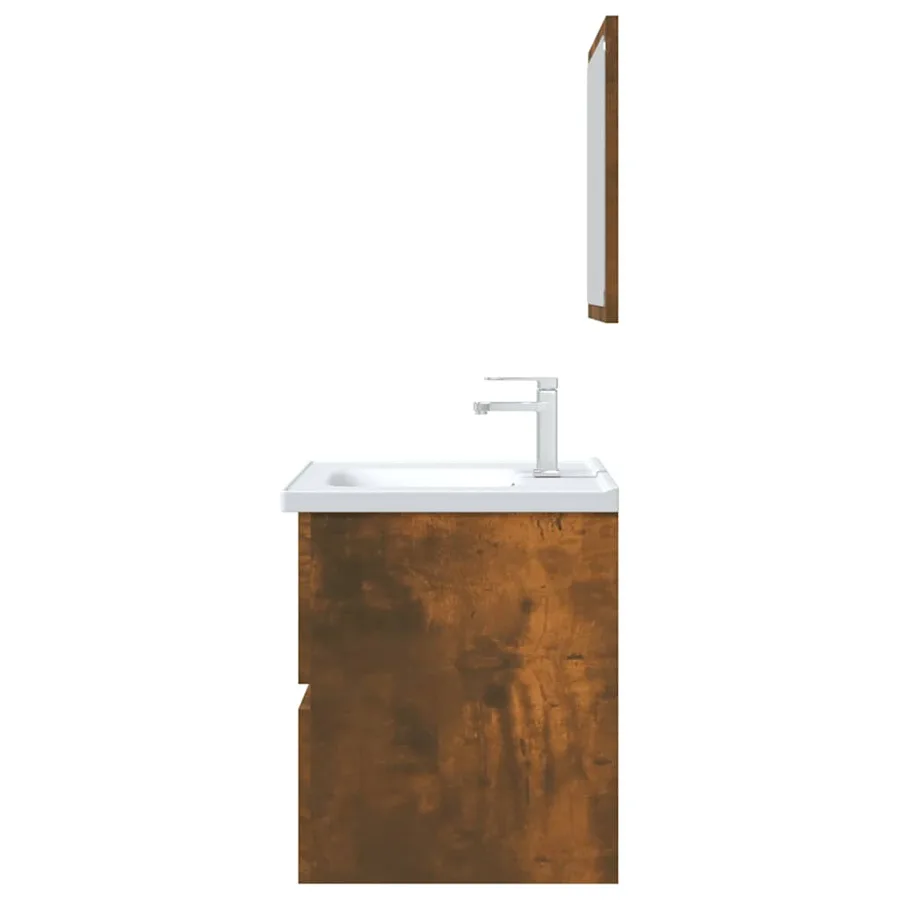 Ensemble de meubles de salle de bain 2 pcs Chêne fumé - 7
