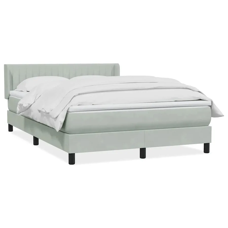 Sommier à lattes de lit et matelas gris clair 160x220cm velours - 2